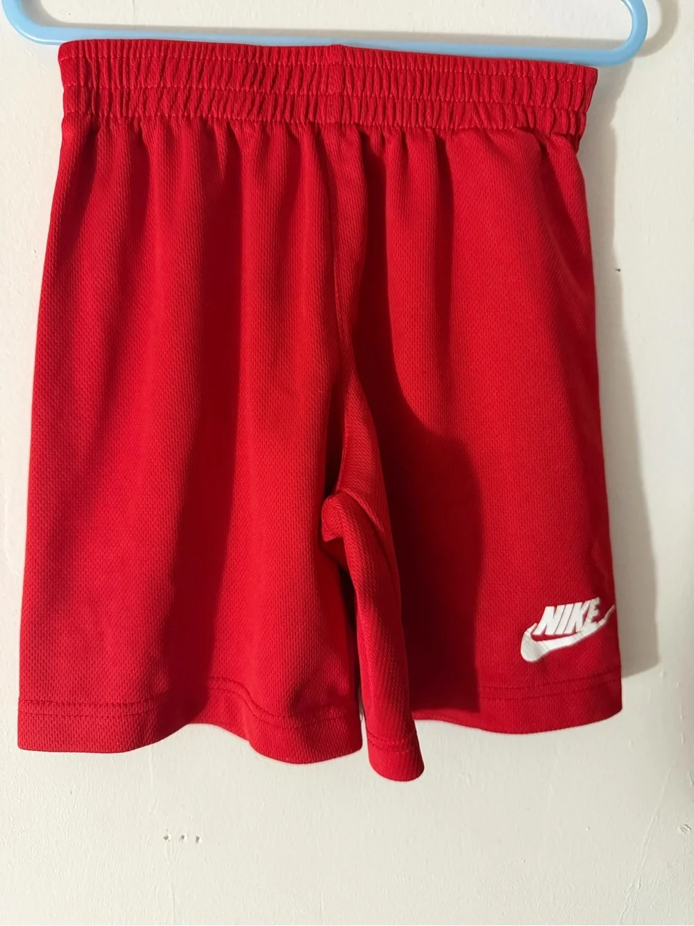 Nike Kids Red Athletic Mesh Shorts with White Logo 6